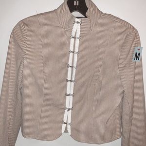 Rose Pink Striped Theory Blazer